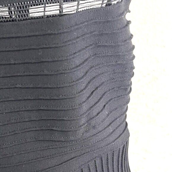 TADASHI SHOJI Dress Mesh Stripe Illusion Womens M Dark Romantic City Wit… - Picture 8 of 14